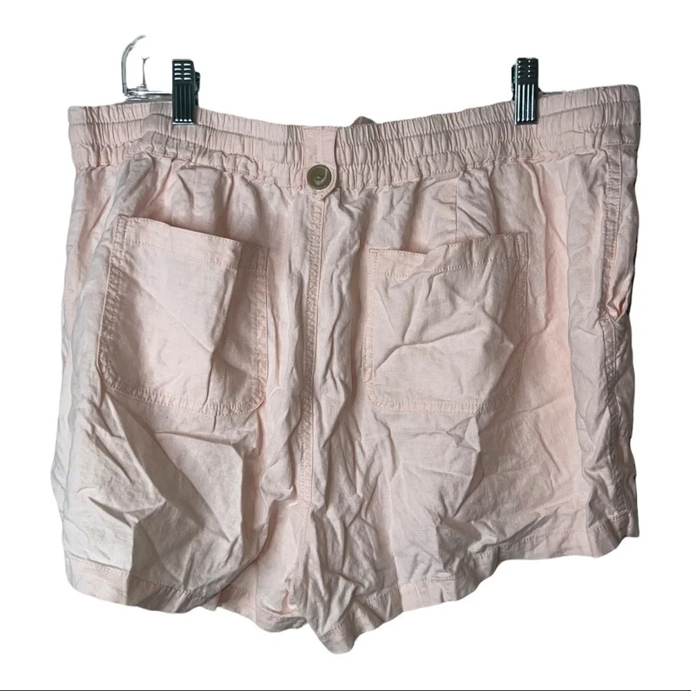 Torrid Blush Pink Linen Blend Drawstring Shorts Size 14 Plus